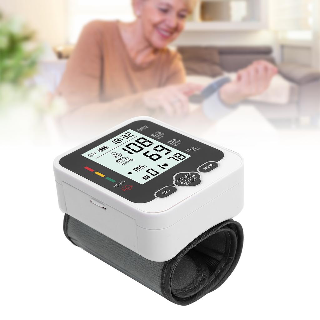 Automatic Voice Broadcast Wrist Blood Pressure Monitor LCD Screen Blood Pressure Detector
