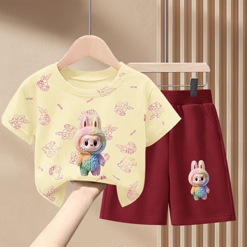 Children's Fashion Set Summer Girls' Cute Pure Cotton Set