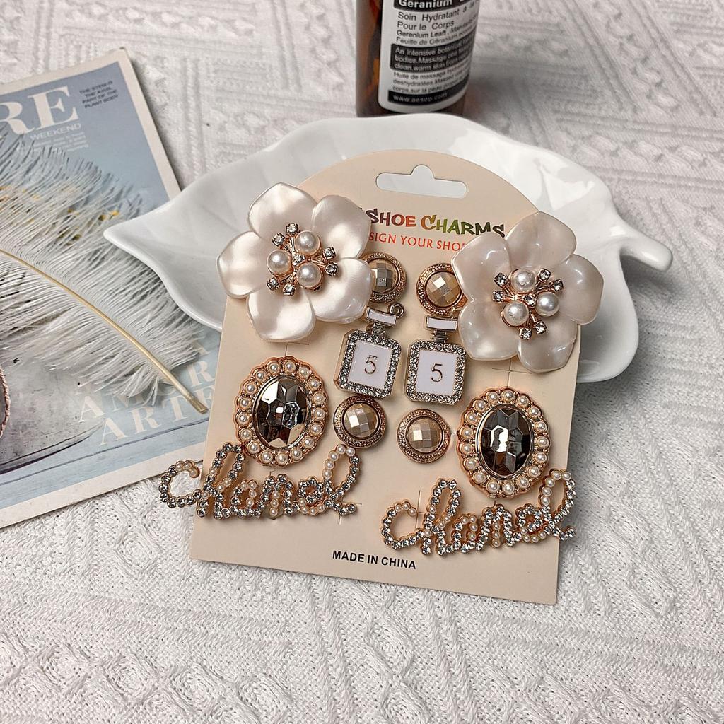 Cave Shoes Card Accessories, DIY, Pearl Starfish, Rhinestone Pearl Chain, Detachable Shoe Accessories, DIY Shoe Accessories, Shoe Accessories