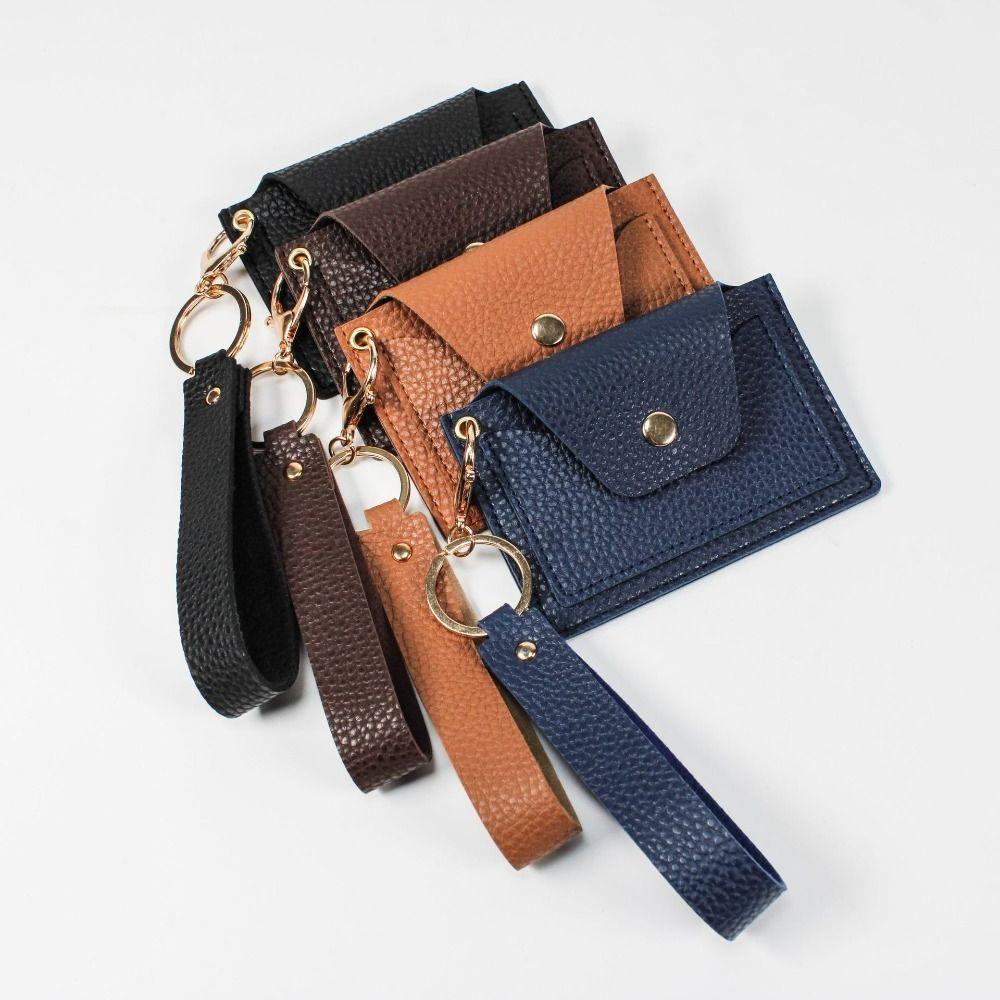 

Тонкий конверт с пряжкой для ключей, сумка для карт, однотонный кошелек с кнопкой, мини-кошелек для улицы
