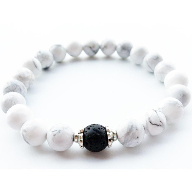 Couple's Frosted Pine Heart Magnet Bead Bracelet Set for Women - Trendy Niche Design