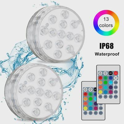 Luminous LED Submersible Light with Remote, Suction Cup & Magnet for Pools, Fish Tanks, Bathtubs, Fountains, and Vases