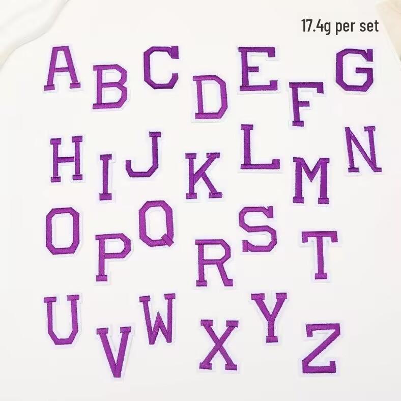Multi-Color Embroidered Letter Patches for DIY Shoes, Hats, Bags, and Textiles.