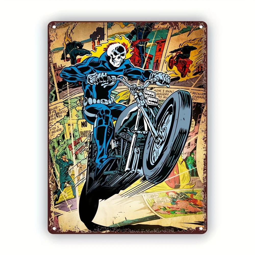 Vintage Motorsykkelentusiaster Metallkunst Nostalgisk Garasjedekor Metallblikkskilt Plakater Skilt for Bar Garasje Klubb Vintage Elskere