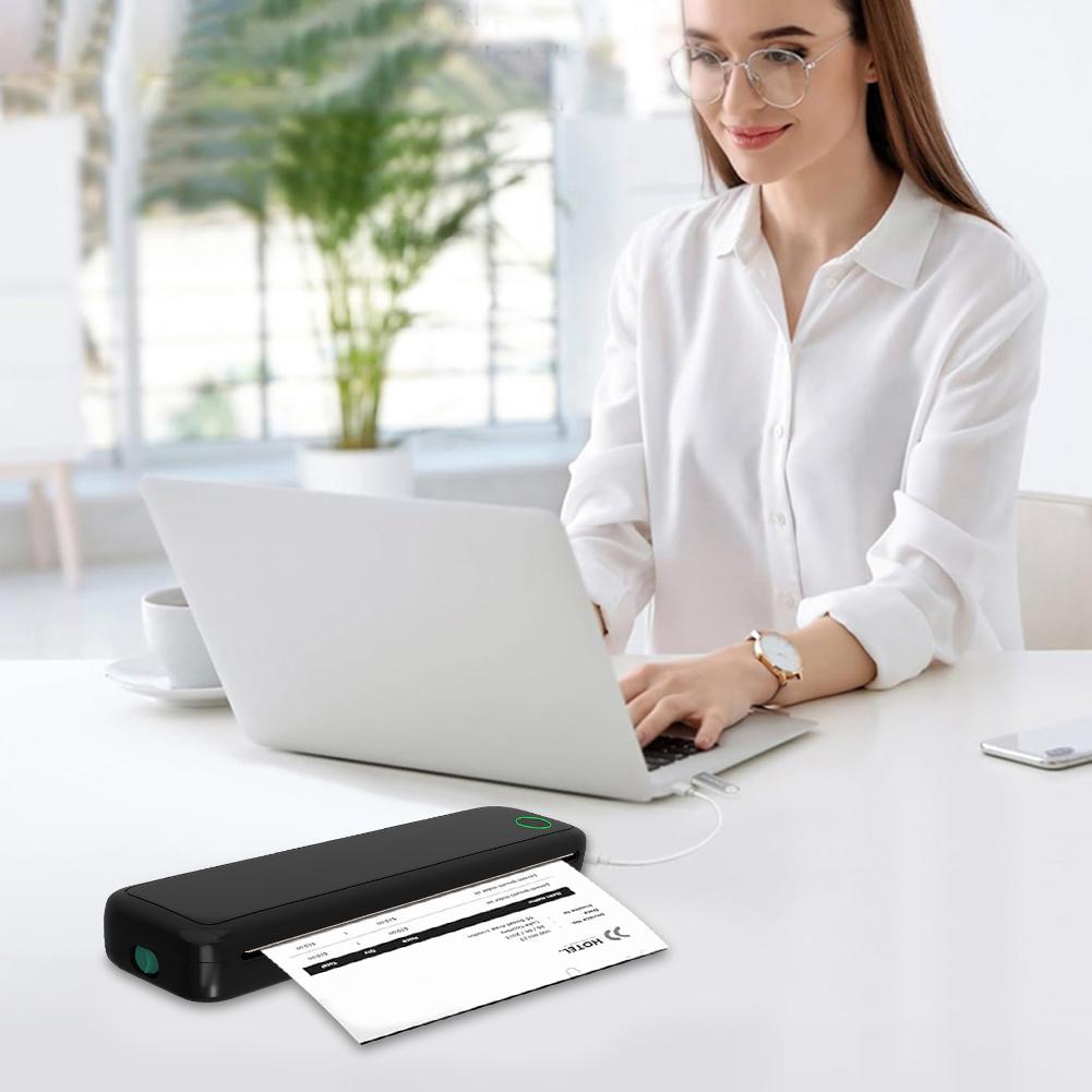Mini Printing Machine A4 Portable Thermal Printer Inkless BT Travel Wireless Mobile Travel Printer Connected to Phones Office