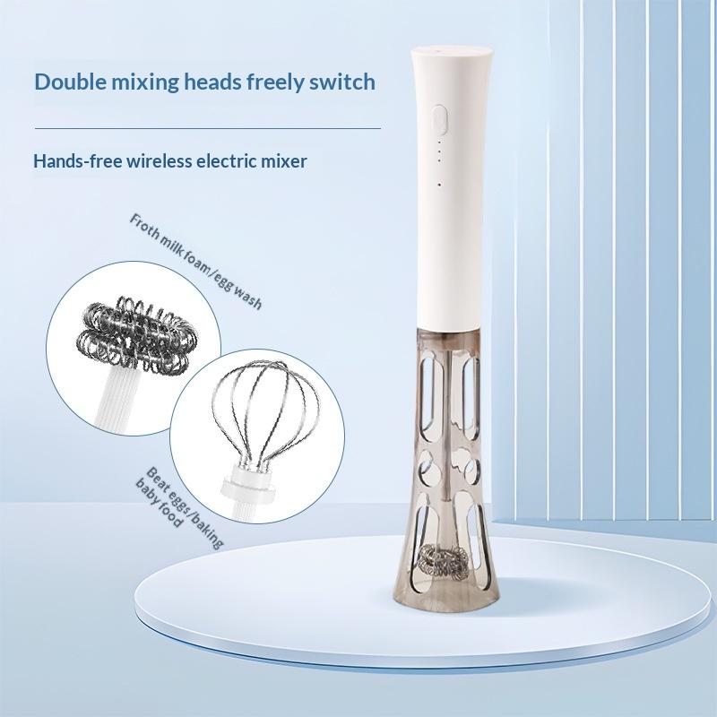 Milk Frother Machine Wireless Electric Mixer, Hands - Free 2 - In - 1 Whisk, 3 - Speed Rechargeable For Baking/Coffee Frothing