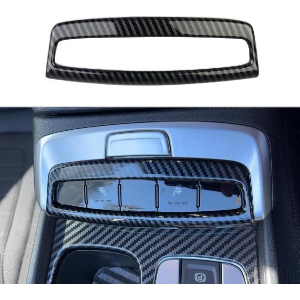Korlot Carbon Fiber Center Console Armrest Button Cover Trim for Hyundai Tucson/Santa Cruz 2022-2024