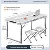 120cm White Folding Outdoor Table with 2 Stools
