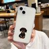 Custodia Telefono Cane Silhouette Bassotto Per iPhone 17 16 15 14 13 12 11 Pro Max XS X XR 16e Cover Posteriore Trasparente Funda