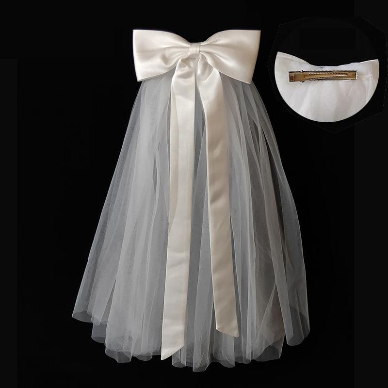 Bridal Woman Luminous Tulle Long Bachelorette Party Wedding  Ribbon Edge With Bowknot For Wedding Party