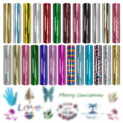 Stripe Pattern Heat Transfer Vinyl Stripe Pattern Vinyl Bundle Roll Soft Metal HTV Vinyl For Ironing Clothes And Other Fabrics