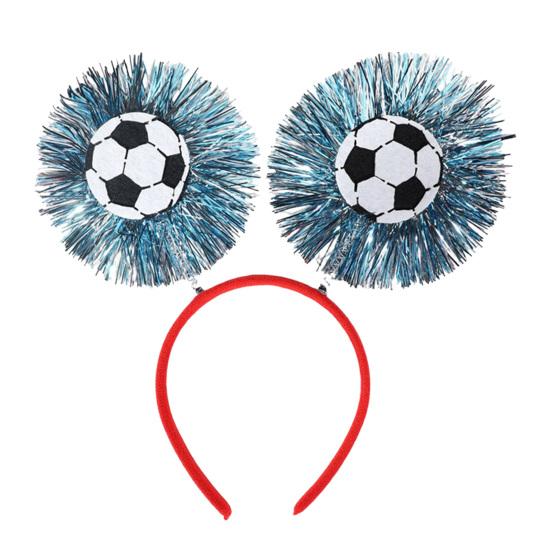 Football Headband with 3D Football Patch Anti-Slip Comfortable Hair Hoop for Adults
