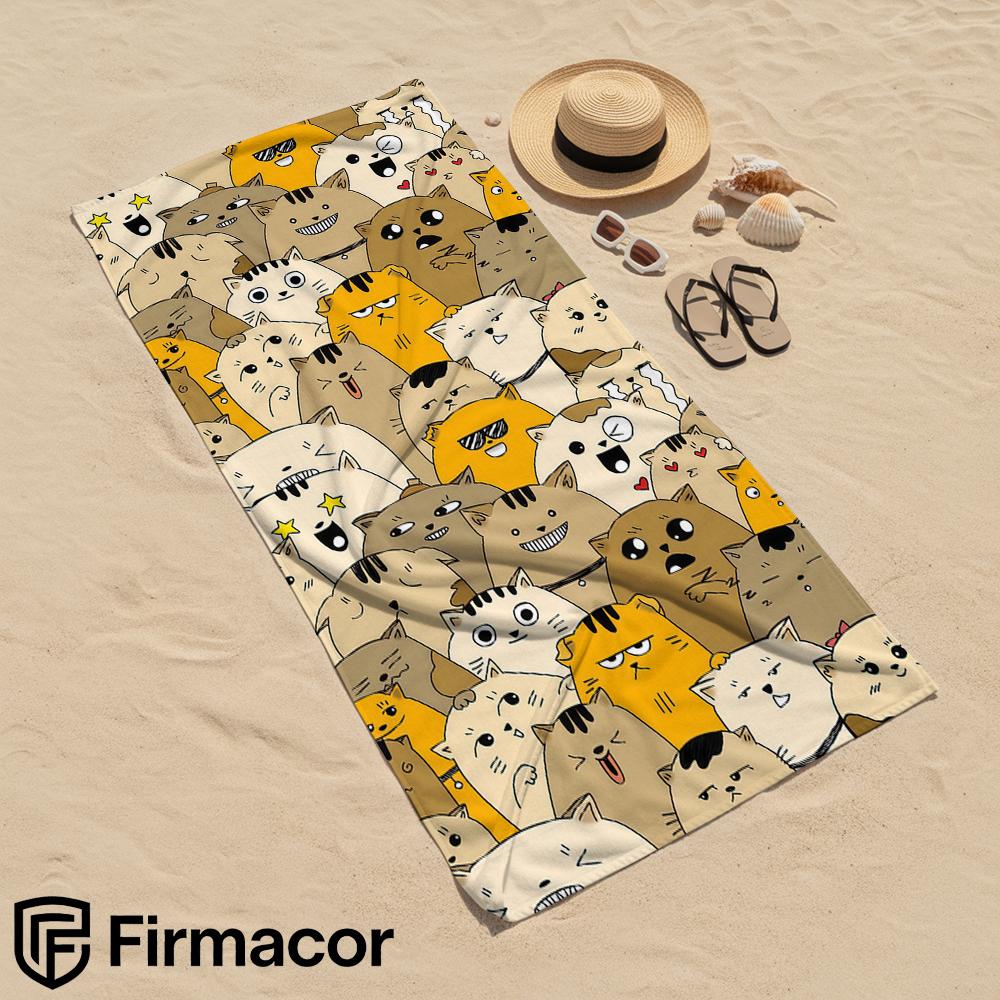 Stacked Grumpy Cats Cartoon Anime Beach Towel Microfiber Quick Dry Super Absorbent Soft Bath Towel for Kids Adults Travel