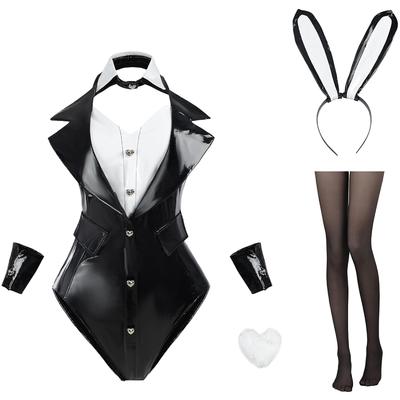 [Excellent Quality] Bunny Girl Cosplay, Plus Size Bunny Suit, Black and White Uniform, Cute and Sexy Halloween Costume for Events and Photo Shoots (Bl