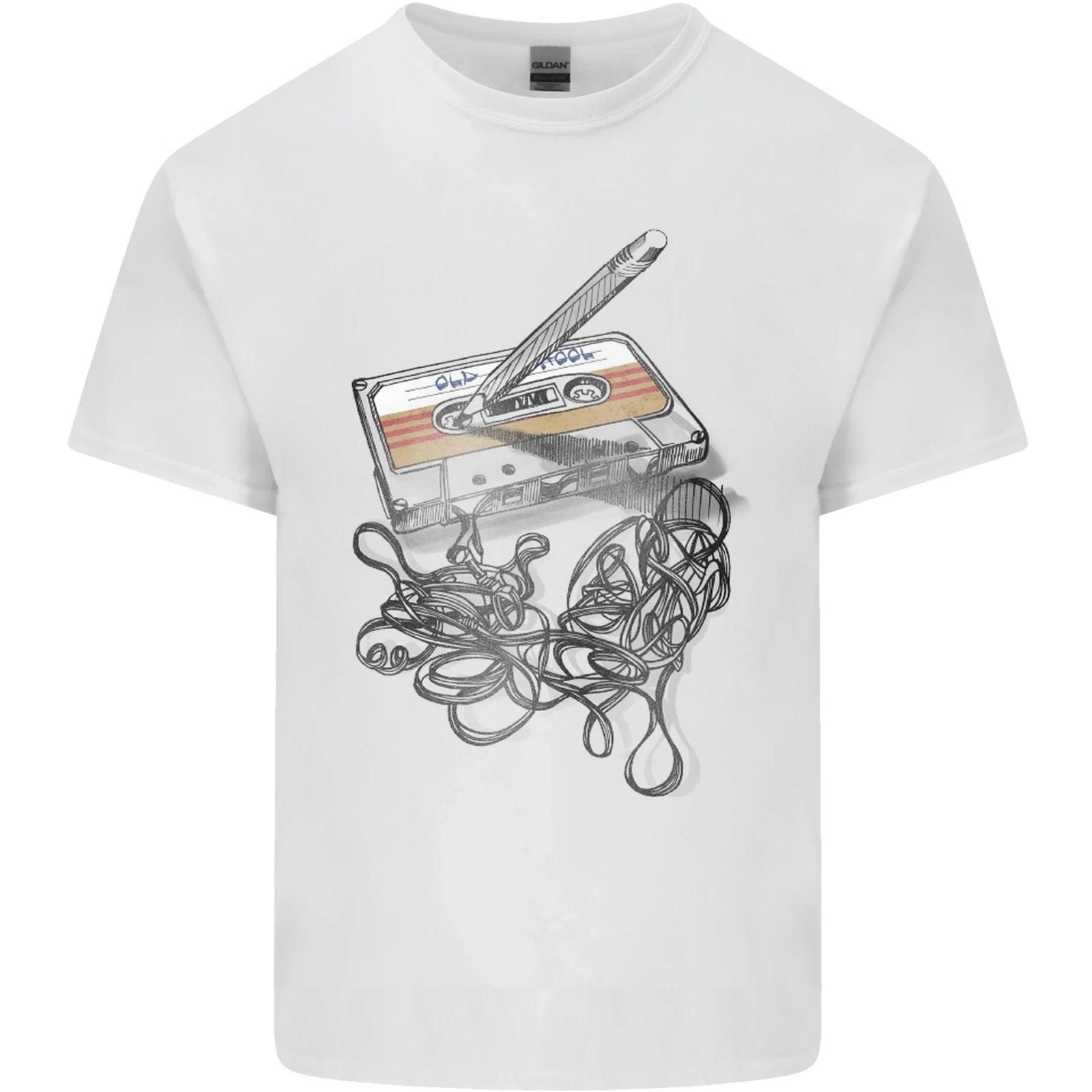 Old School Tape Cassette Music 80s 90s Kids T-Shirt Childrens M
