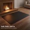 Silicone-Coated Fiberglass Fire Mat Wipe-Clean for Backyard Cooking