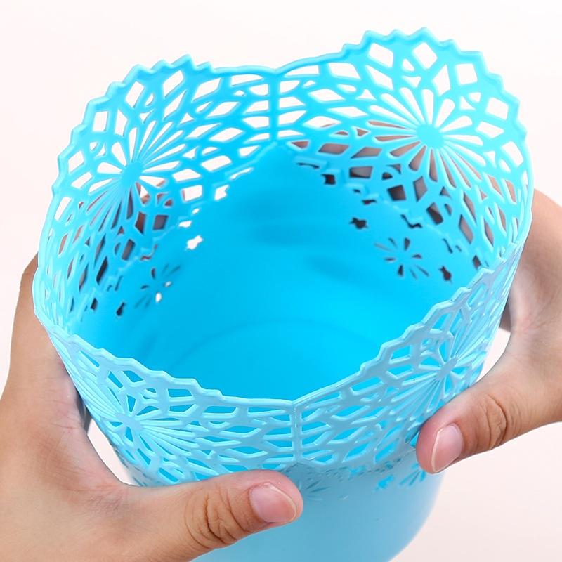 2 Stück Mini-Kunststoff-Durchbruch-Spitzen-Aufbewahrungsröhrchen Büro-Schreibwaren Schreibtisch-Aufbewahrungs-Anordnungsbehälter Dekor