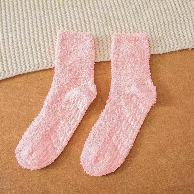 Cross-Border Women's Mid-Calf Thickened Non-Slip Coral Fleece Socks for Autumn and Winter