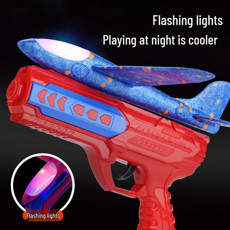Kids' Foam Airplane Launcher Toy - Hand-Throw Outdoor Flying Gun