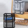 Nylon Mesh Laundry Basket With Handle Breathable Folding Portable Dirty Clothes Organizer Large Capacity Storage Pouch