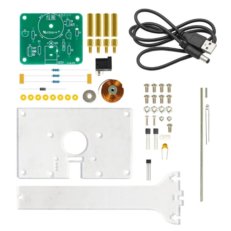 DIY Electromagnetic Swing Science Kit Swing Induction Teaching Tool with LED Light for Educational Soldering Project