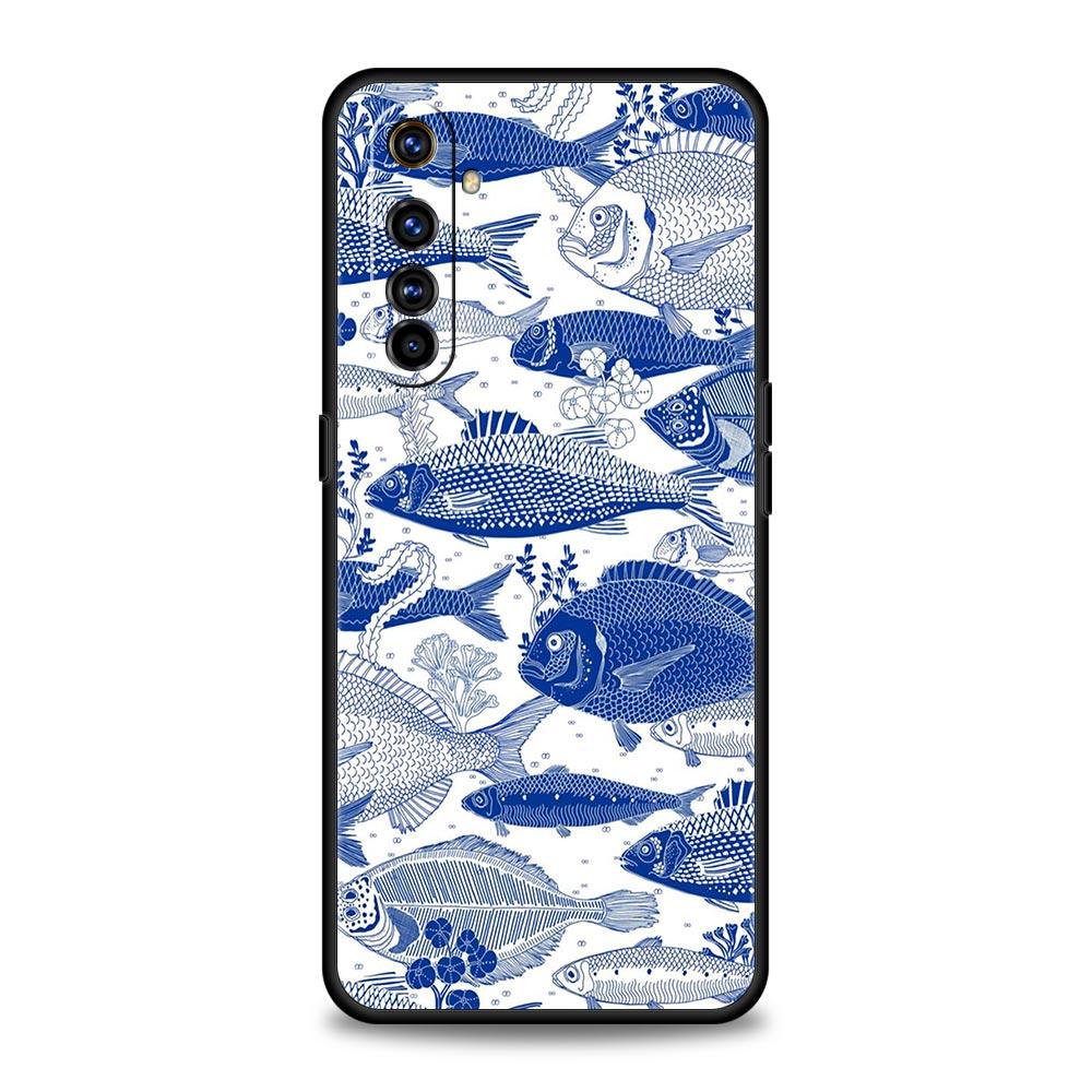 Blue Ocean Fish Soft TPU For Realme 13 12 11 10 9 Pro Plus GT3 GT2 C21 C25 C35 C53 C55 C67 Pro 5G Phone Case Cover Fundas Capas