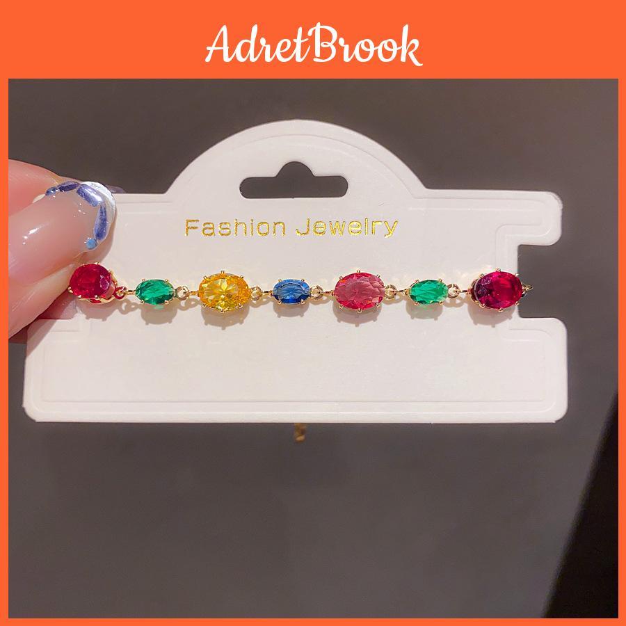 Geometric Oval Zircon Heart Charm Bracelet For Women Elegant Jewelry Gift For Her