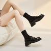 Leather Small Leather Shoes Women's 2025 New Black Mary Jane Single Shoes Platform British Style JK Loafers Women's Flat Bottom