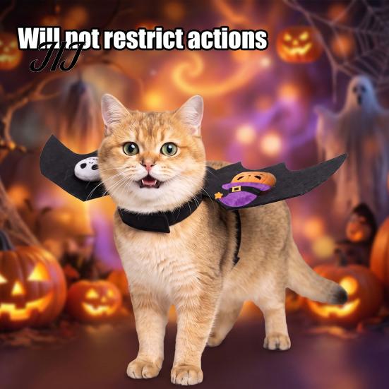Creative Pet Gift Halloween Cat Bat Wings, Adjustable Wings Costume, Cute Costume Cosplay for Cats Dogs, Holiday Party Apparel And Dogs