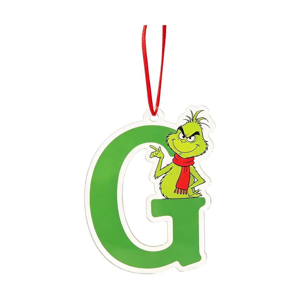 2D Christmas Ornaments, 26 Letters Flat Hanging Decorations for Holiday Decor