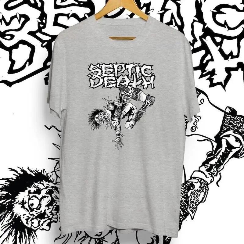 Septic Death skater shirt GRAY color gift for metal fan cotton