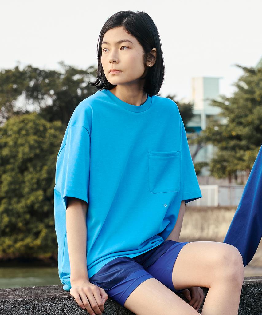 Hellinogseuweeo Pocket Short Sleeve T-Shirt_Cyan Blue