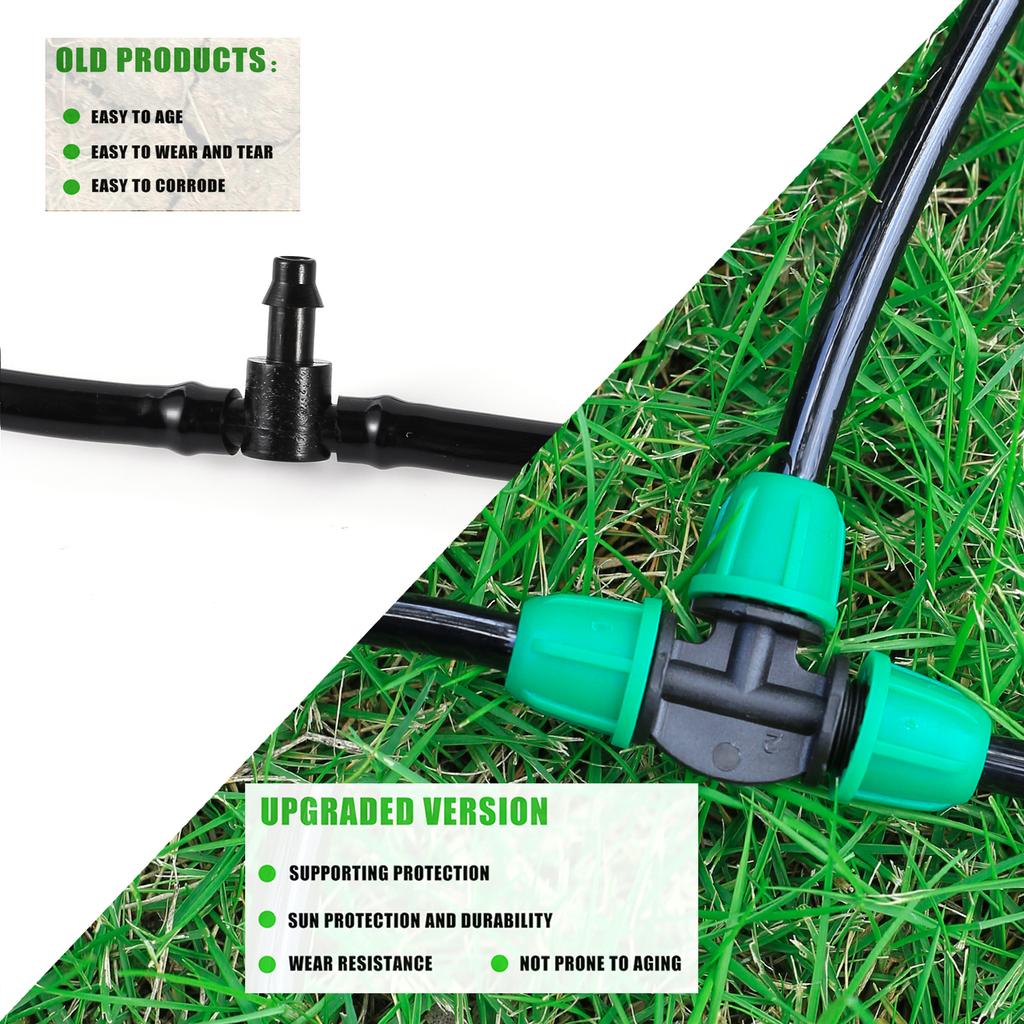 1/4" Pipe Plastic Locking Connector Barb Coupling Irrigation Connector Garden Watering Irrigation Diverter Pipe Fittings