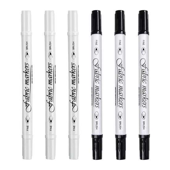 4/6 bucăți pix din țesătură cu vârf dublu, markere textile, îmbrăcăminte impermeabilă, pix pentru desen, tricou, haină