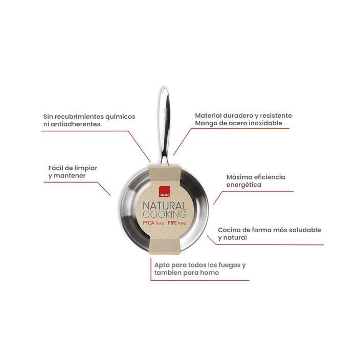 Poêle - Ibili - 652918 - 18 cm - Acier inoxydable - Compatible induction - Écoresponsable