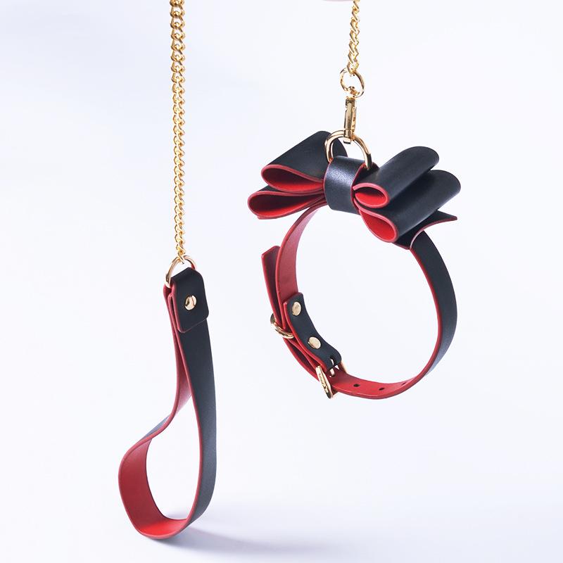 Bow Choker, Sweet Gothic PU Leather Neck Collar for Lolita & Maid Costume
