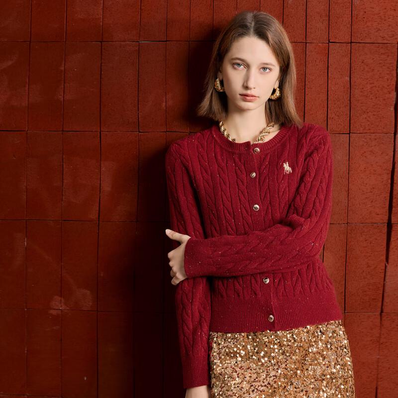 

Sancai Women s 2025 Winter Cable Knit Embroidered Cardigan M