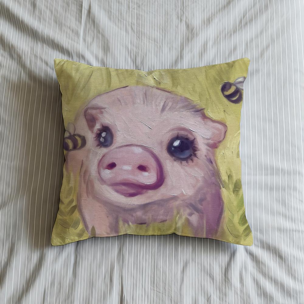 Cushion Cute Cover Soft Case For Sofa Living Room Home Comfortable Office Pig Decor Cow Protective Pillow Sheep Art Covers
