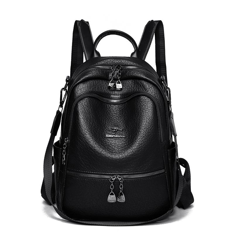 PU Backpack Women's Outdoor Travel Backpack Multi-function Shoulder Bag