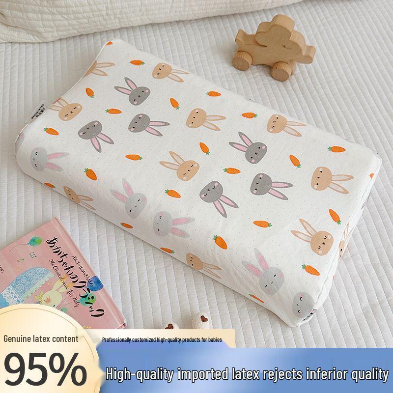 G5ZG5Z Latex Pillow: Removable, Washable Core for Kids & Babies; Neck Support for Cervical Vertebrae; Ideal for Primary School & Kindergarten.