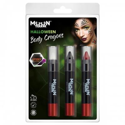 Moon Terror Halloween Body Crayons (Pack of 3)