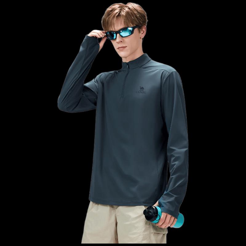 CAMEL Hooded Long Sleeve Quick-Dry UV Protection T-Shirt XL