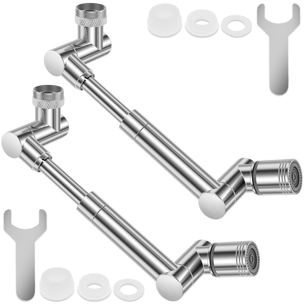 1440/1080° Swivel Faucet Extender Alloy Rotating Sink Extension Splash Proof Rotating Splash Filter Faucet Robotic Arm Aerator