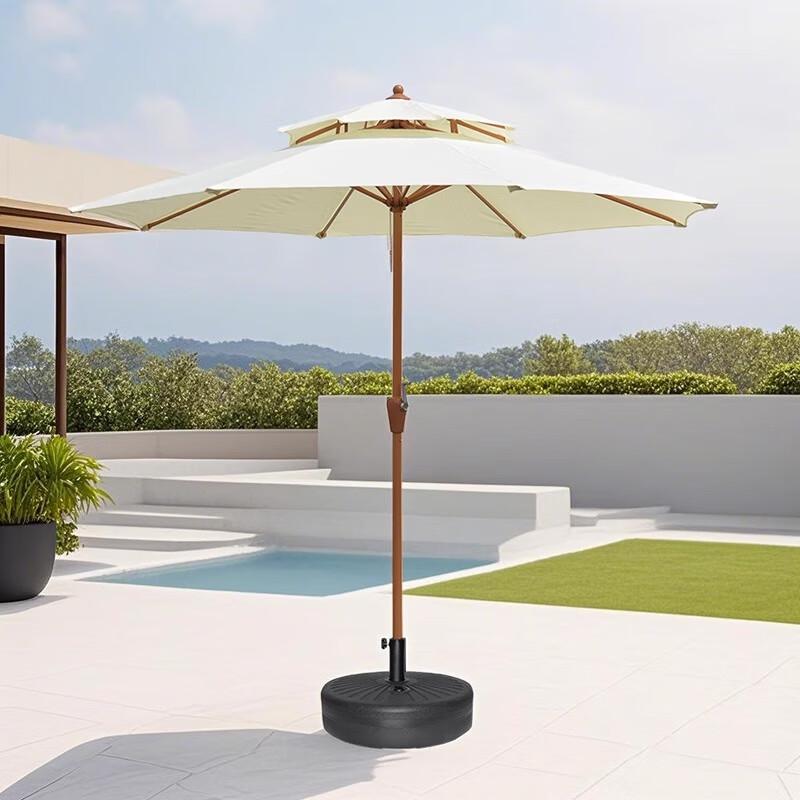 YuShiYi Outdoor Patio & Beach Wooden Pole Sun Umbrella