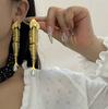Dark Mermaidcore Fishbone Pendant Choker Necklace for Women Edgy Gold Rhinestone Skeleton Pearl Collar Statement Jewelry