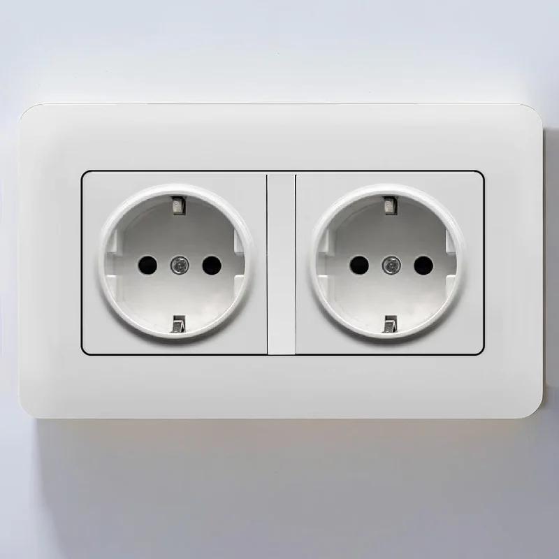 EU Standard Single Power Socket Switch Usb Wall Sockets Double Sockets 86 Type Wall Sockets TV Telephone Sockets