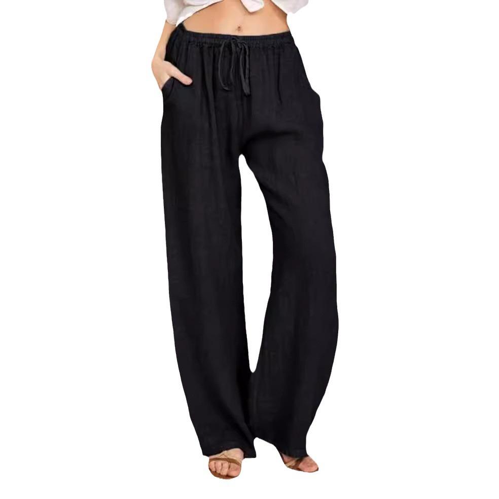 2024 European & American Casual Cotton Linen Women's Yoga Pants