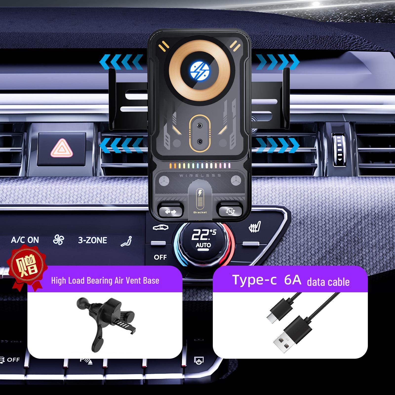 Rotating Wireless Car Charger Phone Mount with Smart Sensor Technology