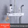 Non-Drill Square Shower Rod with Multifunctional Storage Rack