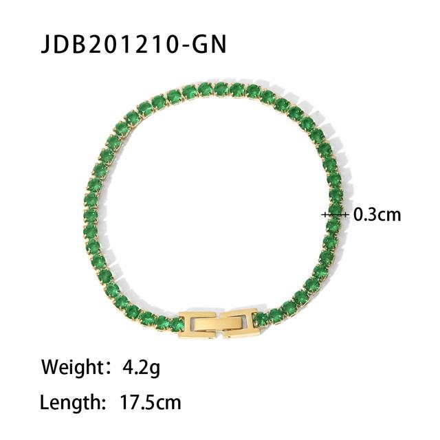 Youthway Stainless Steel Cubic Zirconia Bracelet 18k Gold PVD Plated Colored Crystal Zircon Jewelry For Women Men Gift Brazalete
